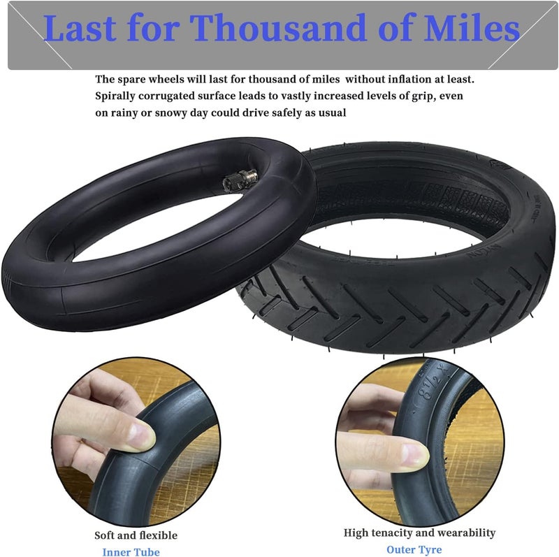 Cooryda 8.5'' Tire&Tube,8 1/2×2 Electric Scooter Tire Replacement Wheels for Gotrax Gxl V2/Xiaomi M365,8.5x2 Spare Wheel Tires for Front Rear Replacement Tires Durable Butyl Rubber Tire（2inner+2outer） - Image 5